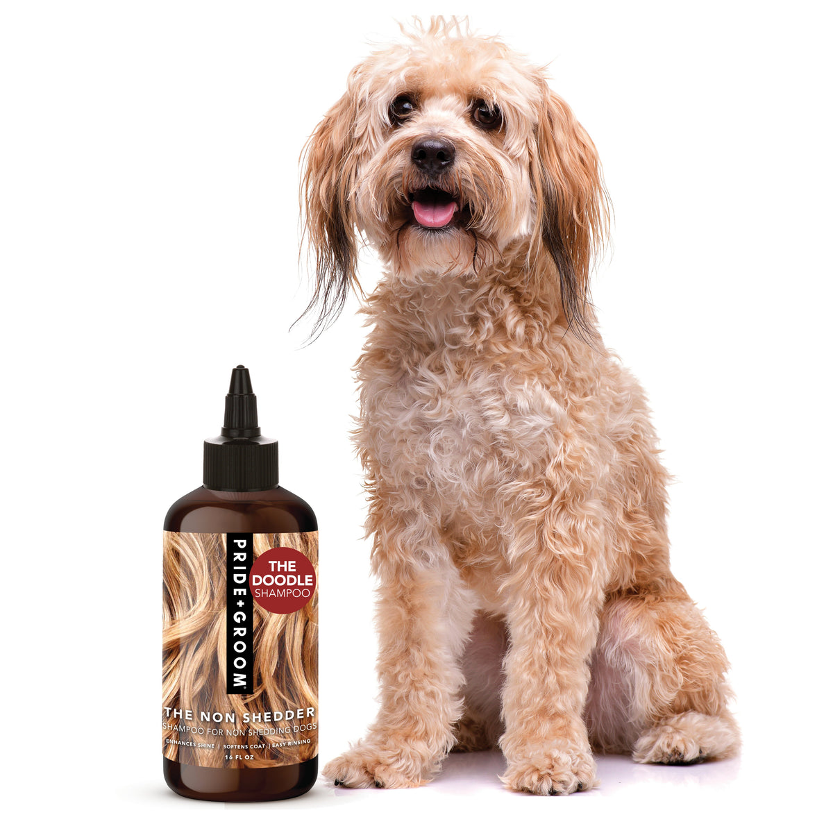 PRIDE+GROOM THE NON SHEDDER Dog Shampoo — Hydrating, Detangling, Hypoallergenic Formula for Doodles and all Non-Shedding Breeds