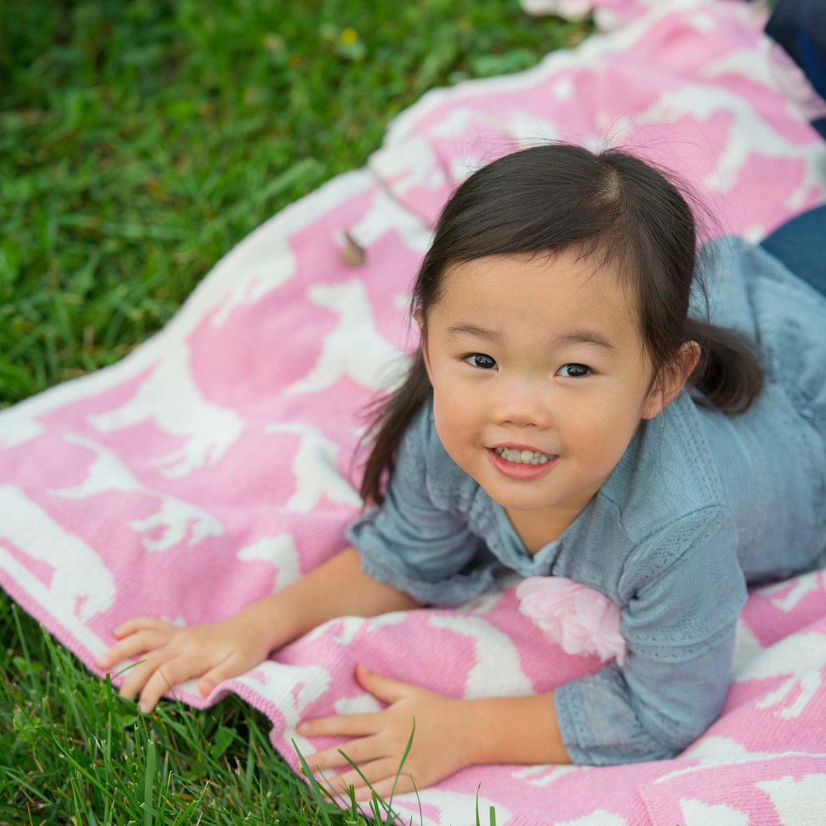 In2Green Baby Reversible Pony - Cotton Knit Blanket