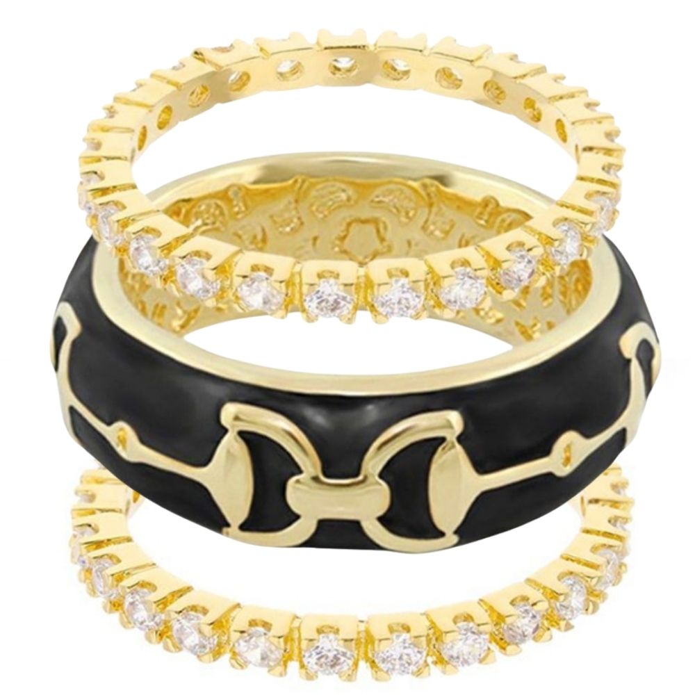 Lauren G Adams - Equestrian Stirrup Ring Set - Bit