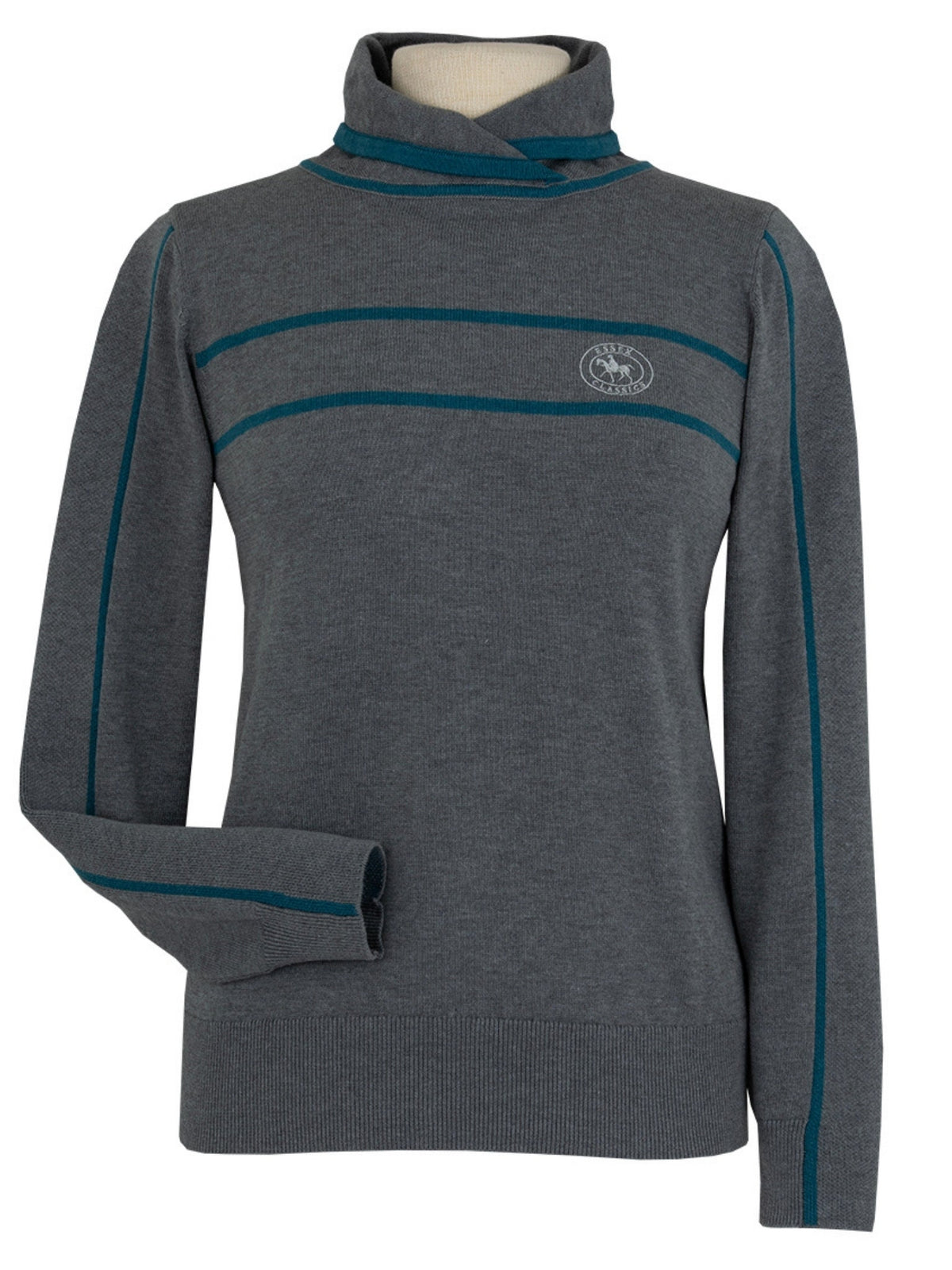 Essex Classics - Hampton Sweater - Grey & Teal