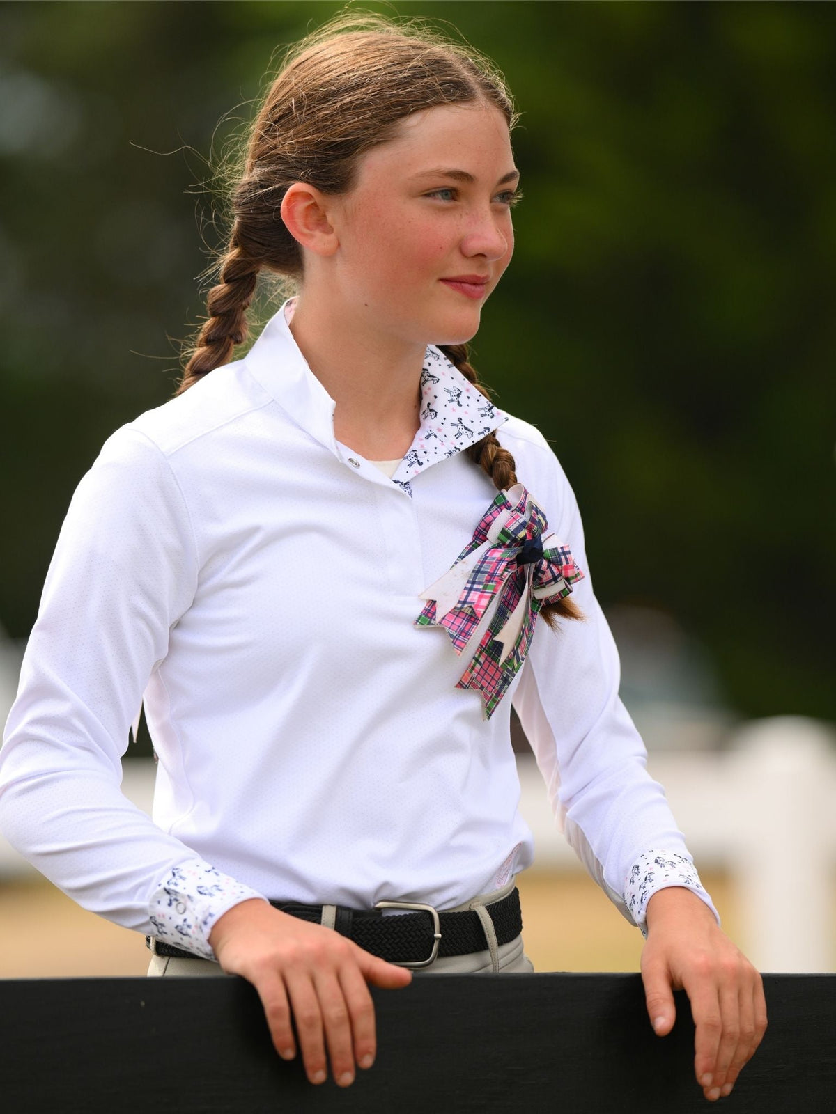 Essex Classics - Unicorns Girls Talent Yarn Straight Collar Long Sleeve Show Shirt