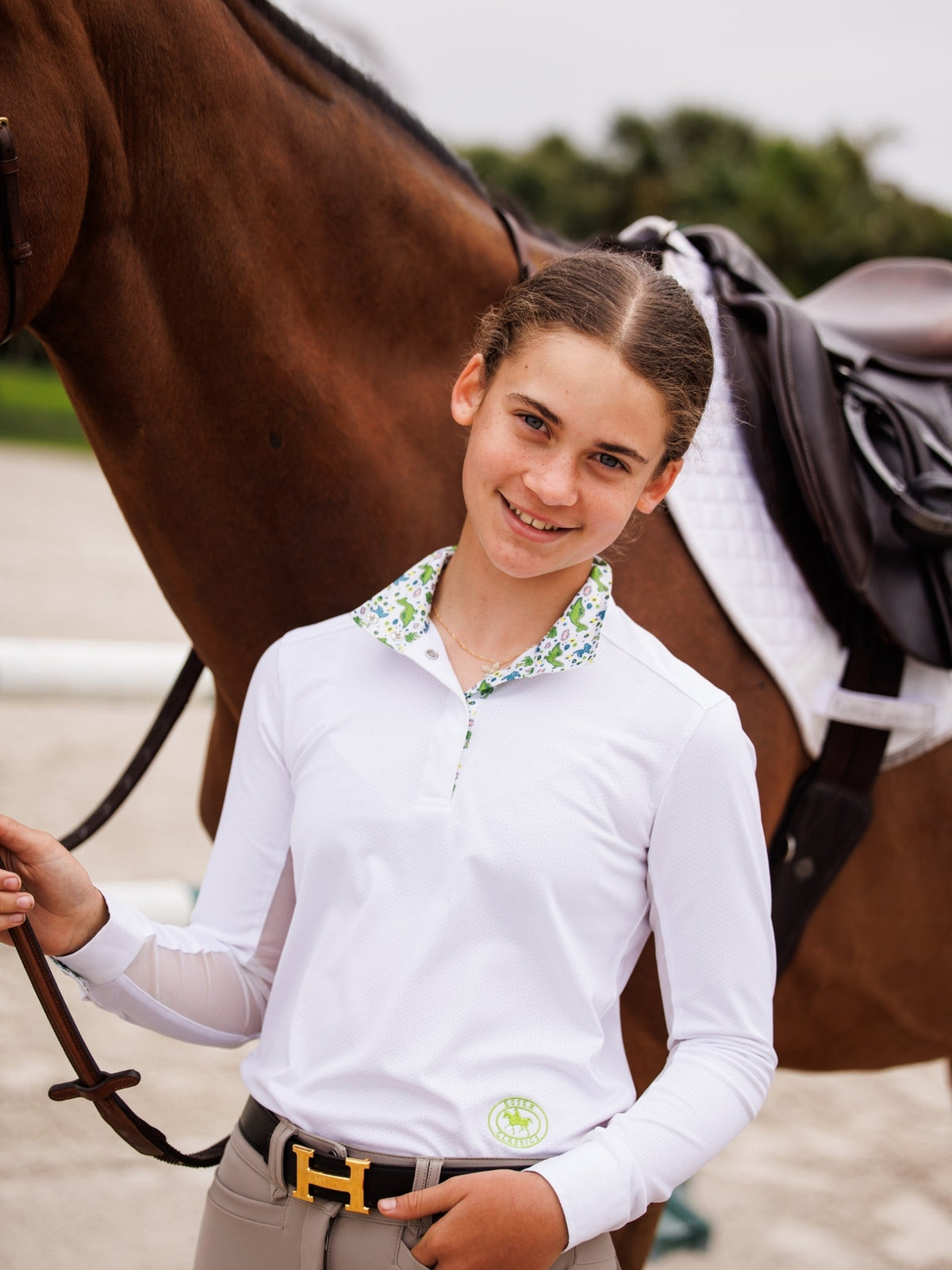 Essex Classics - Dino World Girls Talent Yarn Straight Collar Long Sleeve Show Shirt