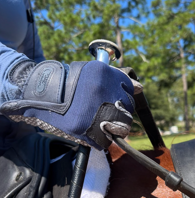 Correct Connect - Oil-Tac Copper Tech™️ Leather Premium Riding Glove in Navy