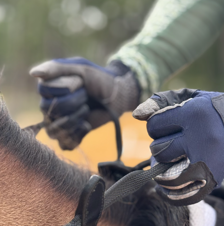 Correct Connect - Oil-Tac Copper Tech™️ Leather Premium Riding Glove in Navy