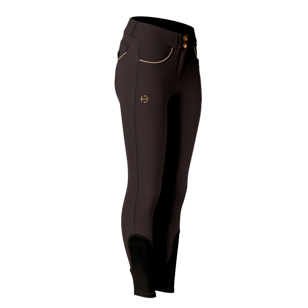 Halter Ego - Evolution Knee Patch Breeches - Black + Rose Gold