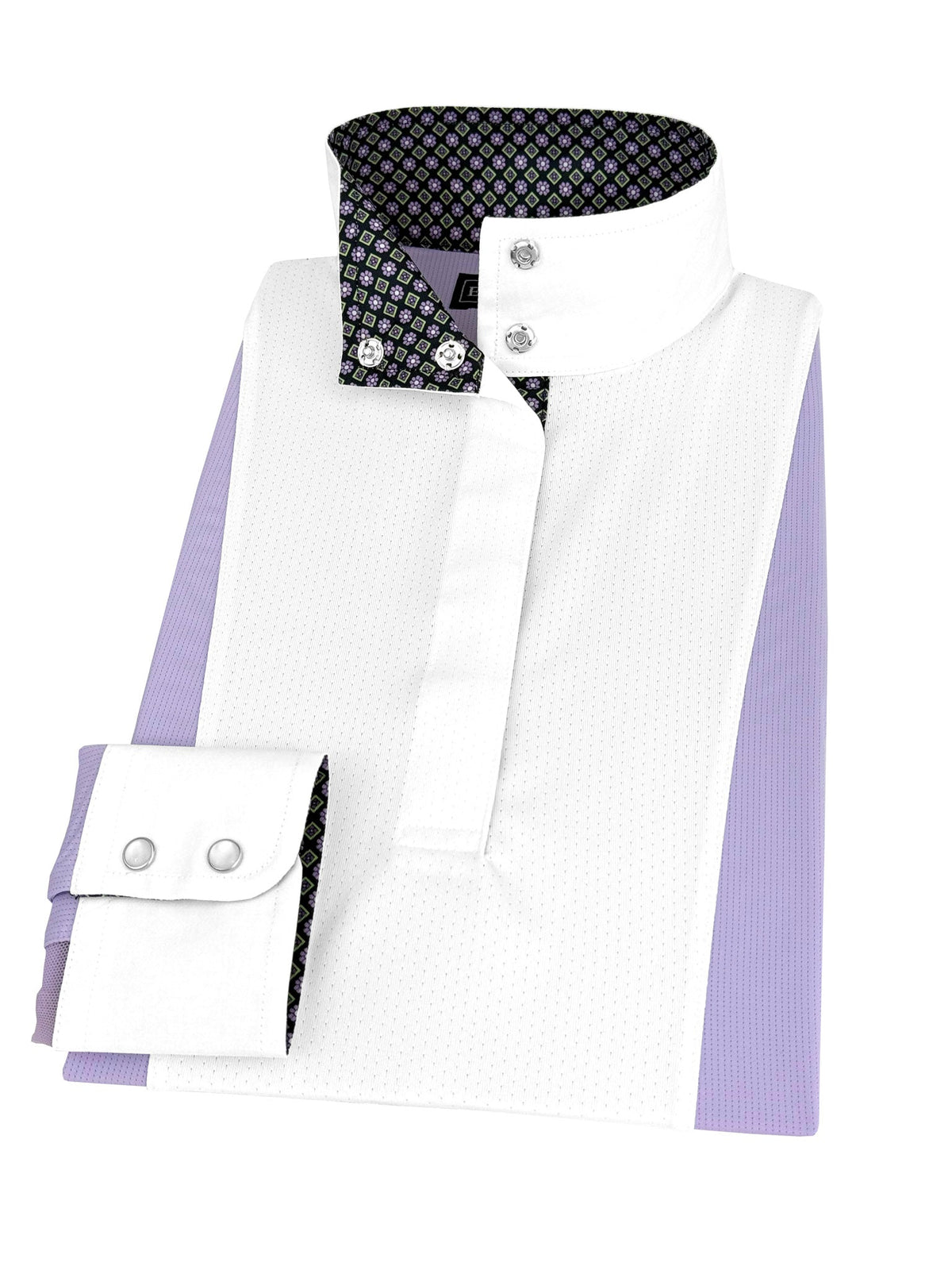 Essex Classics - Girls "Luna II" Lilac Long Sleeve Performance Show Shirt with Diamond and Daisy Trim