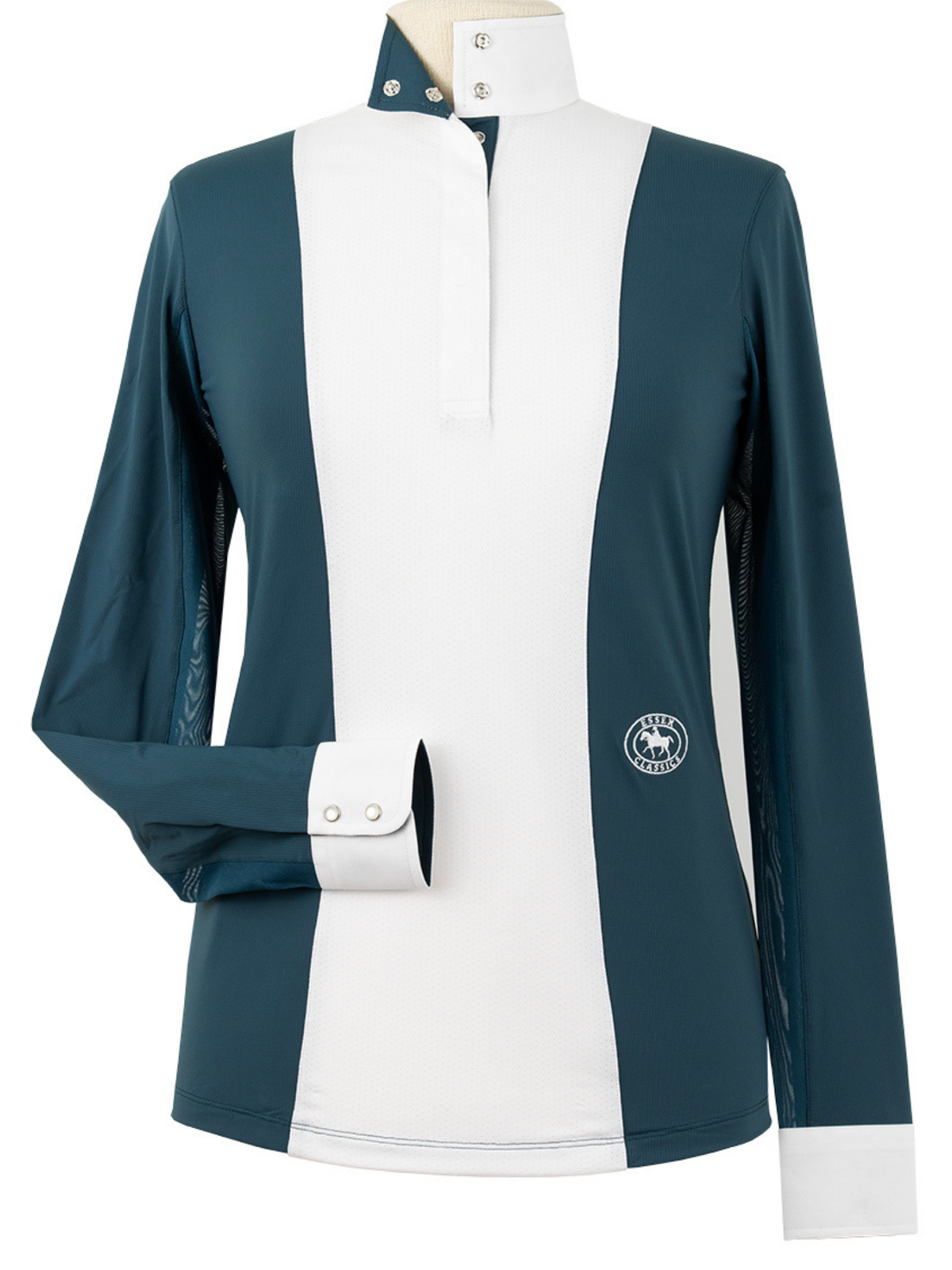 Essex Classics - Ladies "Luna II"Teal Self-Trim Long Sleeve Performance Show Shirt