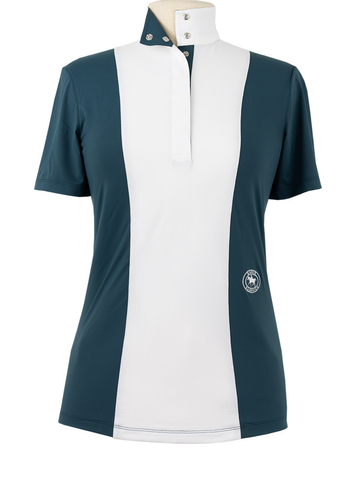 Essex Classics - Ladies "Luna II" Teal Self-Trim Short Sleeve Performance Show Shirt
