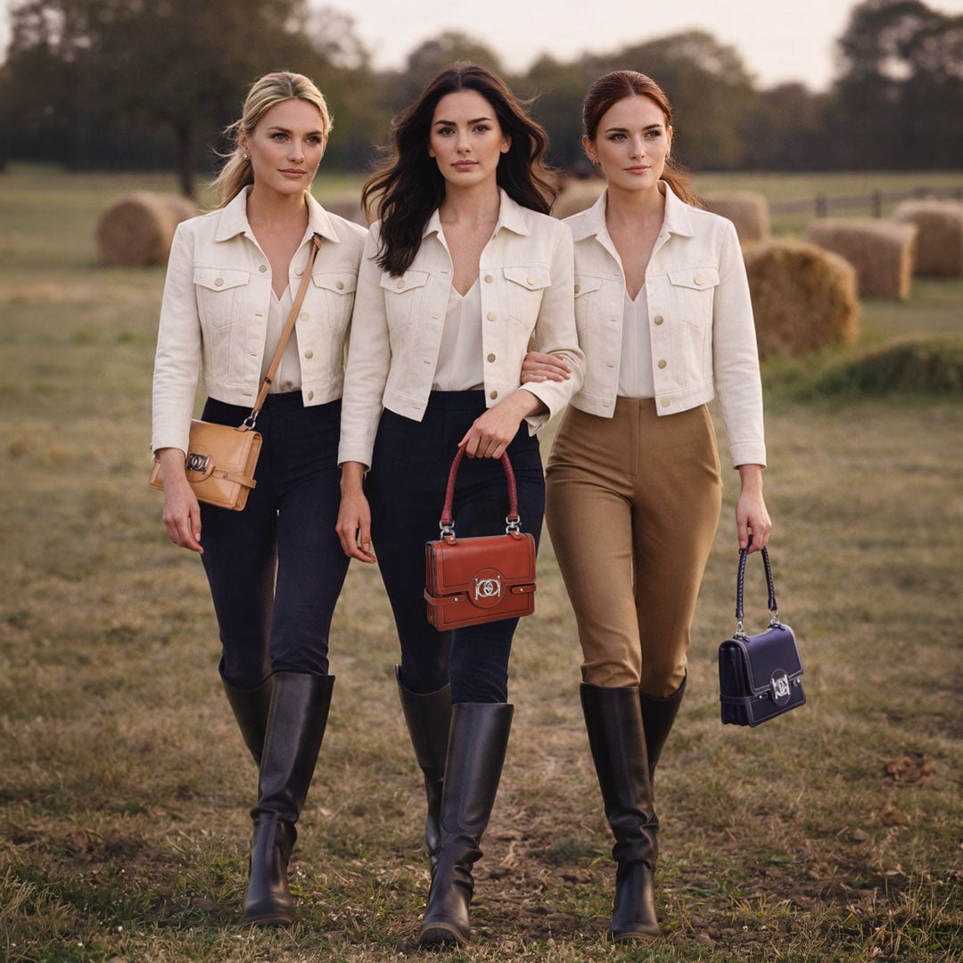 Urban Equestrian Bella - Horse Bit Talisman Crossbody Luxury Leather Handbag in Cognac