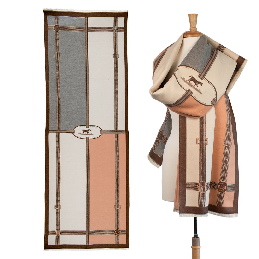 Urban Equestrian Cavelleti - Equestrian Motif Luxe Shawl