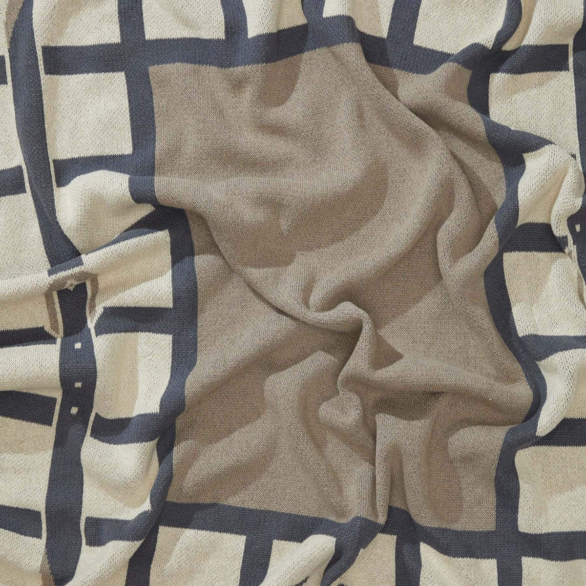 In2Green Cotton Sustainable Knit Throw Blanket - Equestrian Lattice