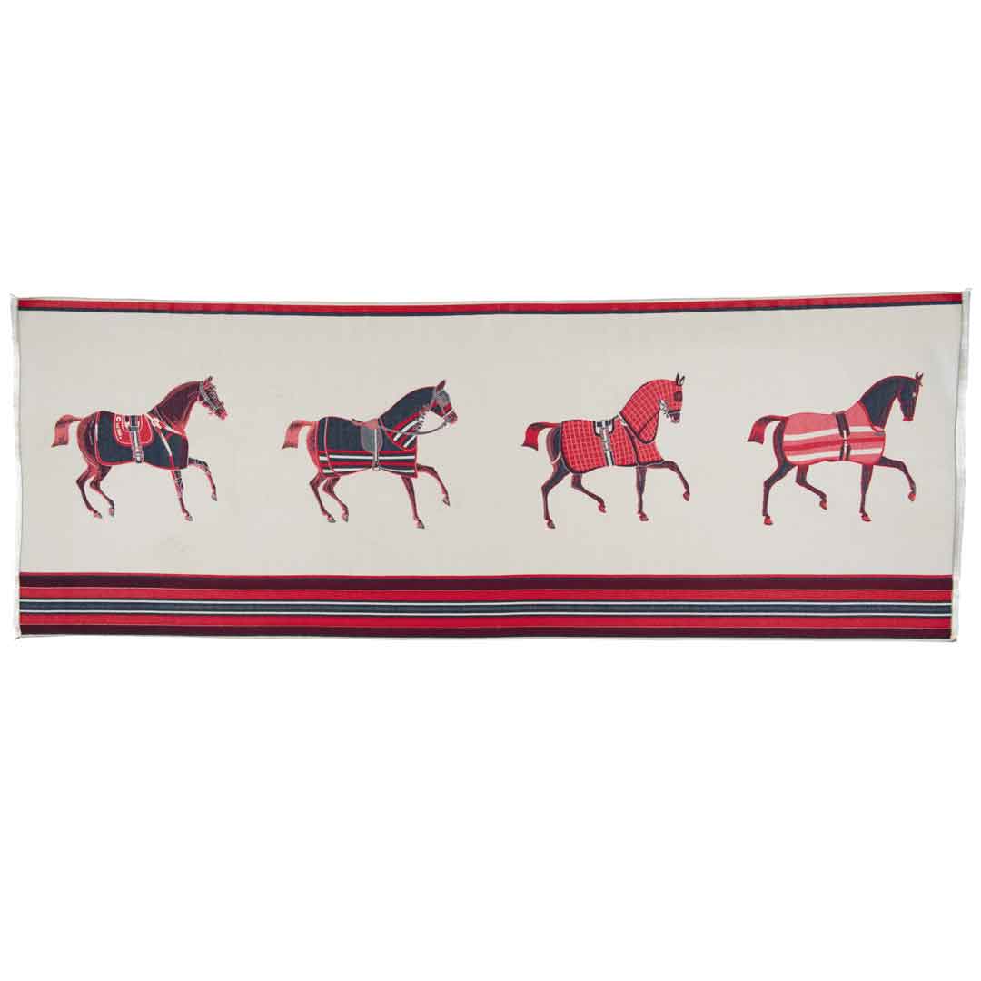 Urban Equestrian Equus - Crimson Equestrian Motif Luxe Shawl
