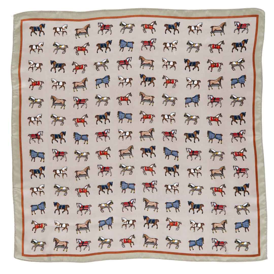 Urban Equestrian Hunt Club - Stylized Equestrian Scarf in Taupe