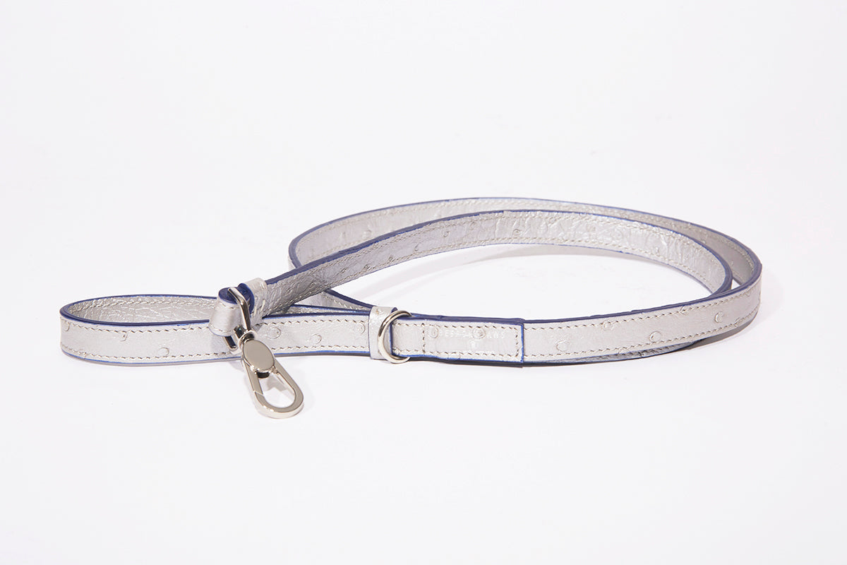 BESPOKE PAWS - Dog Leash-Small, Metallic Ostrich