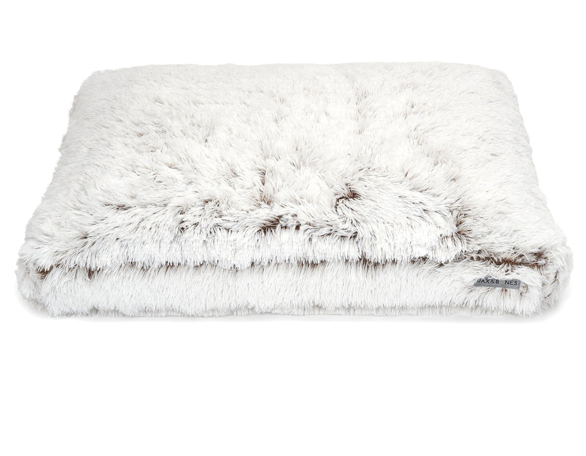 Jax & Bones - Arctic Shag Rectangular Faux Fur Dog Pillow Bed