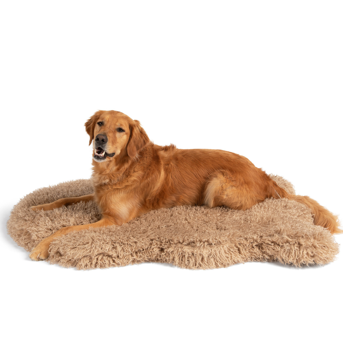 PupRug® Luxe Faux Fur Orthopedic Dog Bed - Plush Sheep Tan