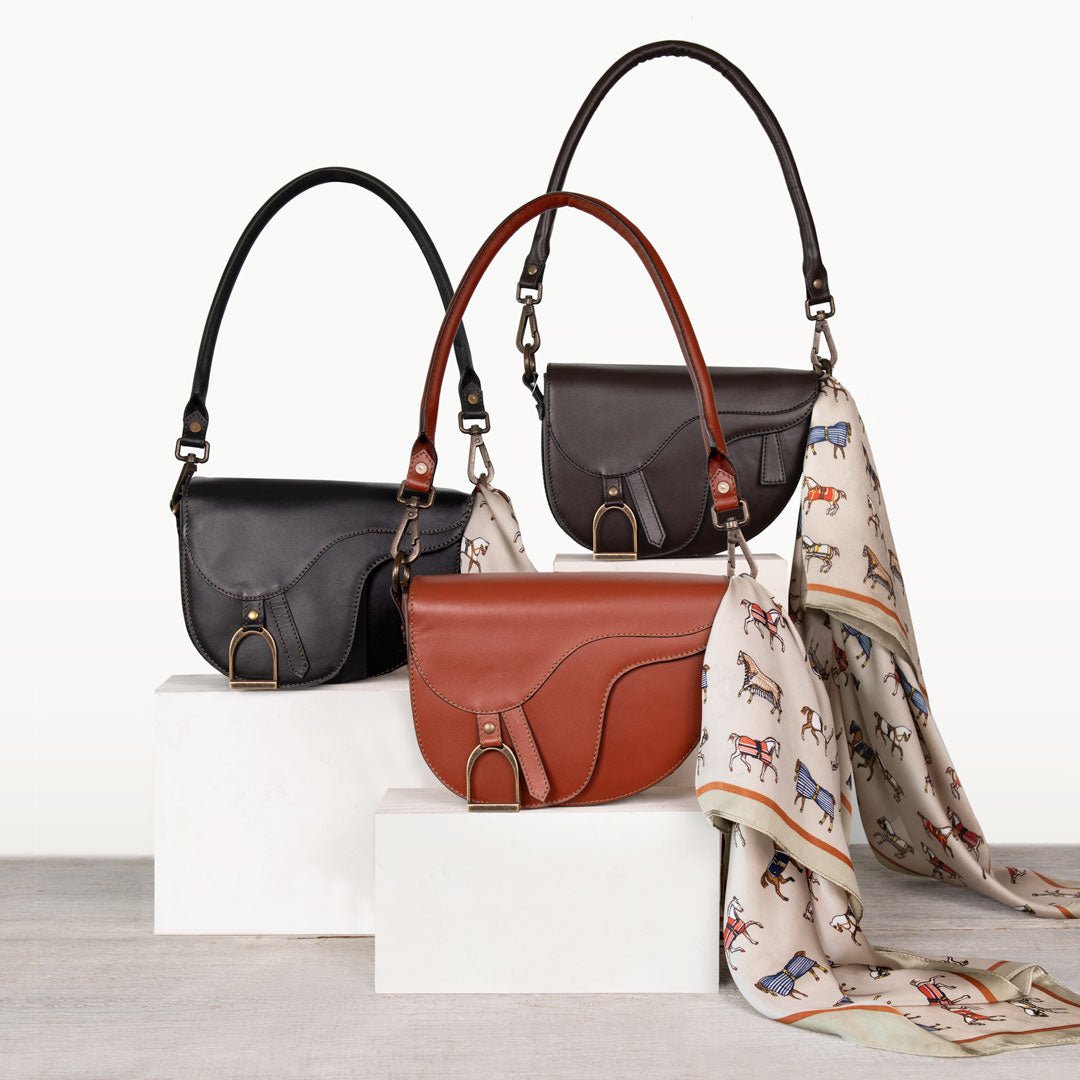 Urban Equestrian Signature Saddle Bag - Luxury Leather Handbag in Deep Brown