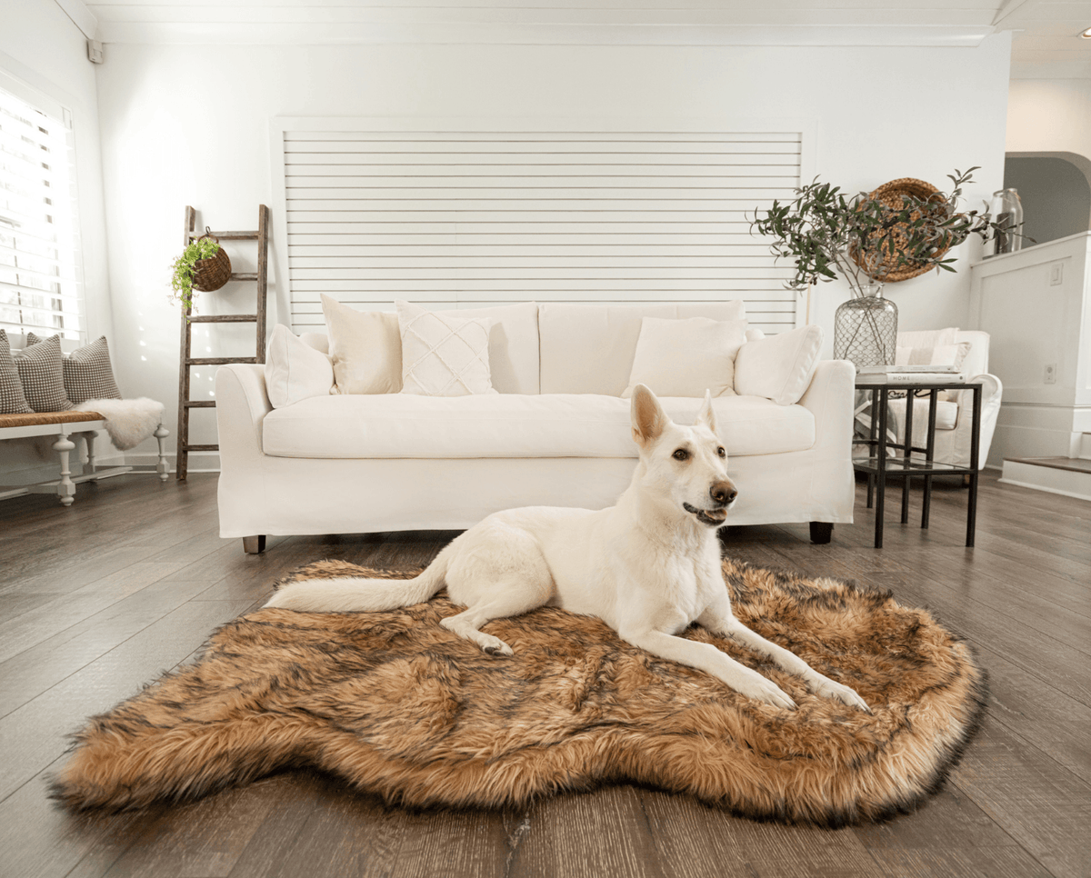 PupRug by Paw.com® Faux Fur Orthopedic Dog Bed - Curve Sable Tan