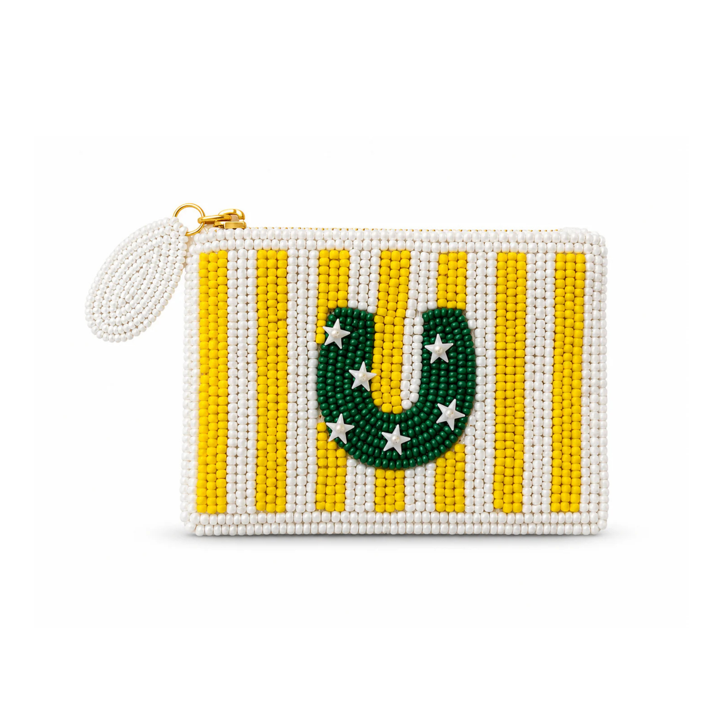 Tucker Tweed - Horseshoe Stripe Small Beaded Pouch