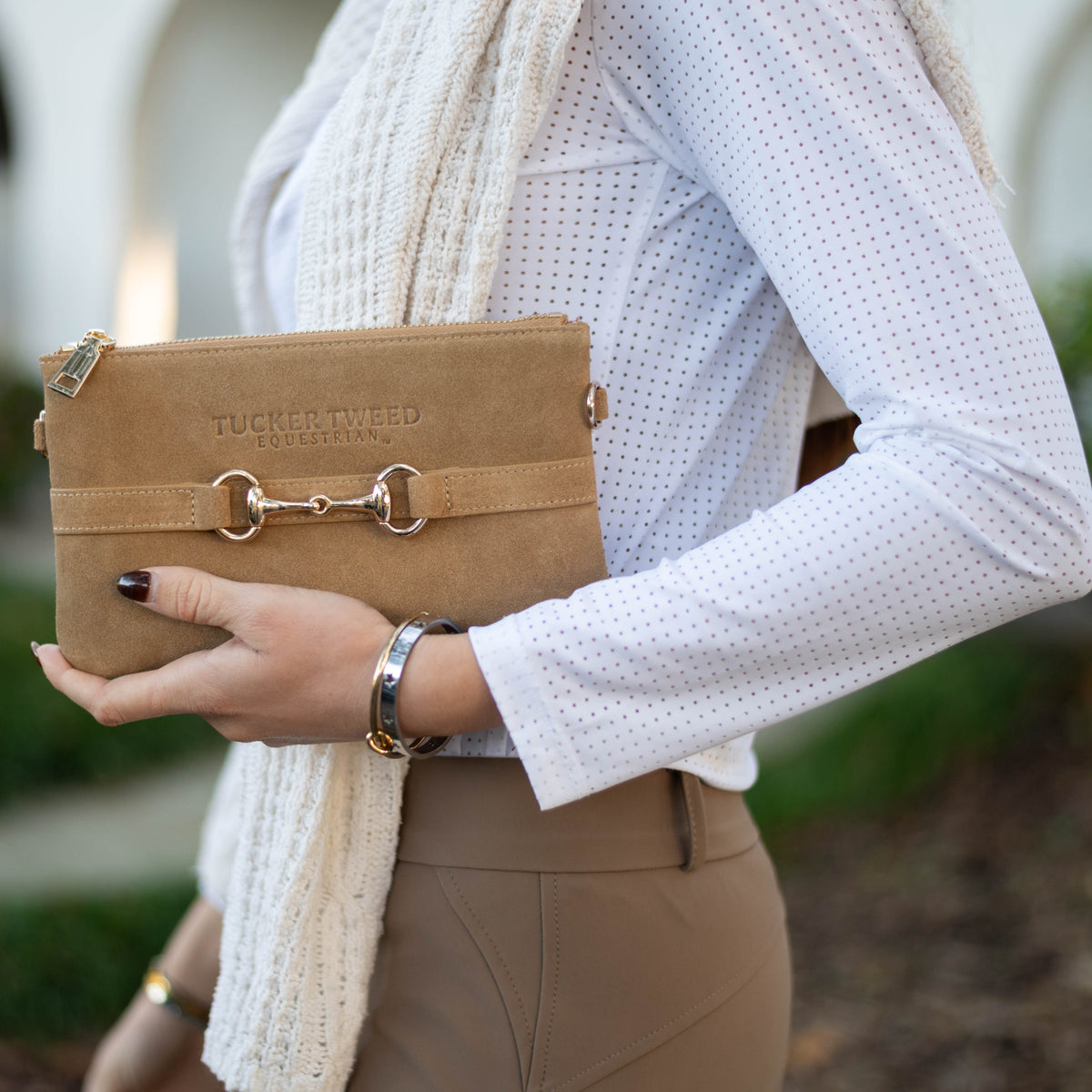 Tucker Tweed - Wellington Wristlet Milk Chocolate Suede Edition