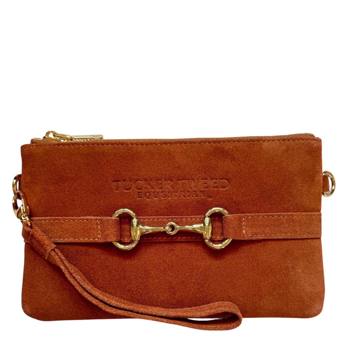 Tucker Tweed - Wellington Wristlet Sorrel Suede Edition