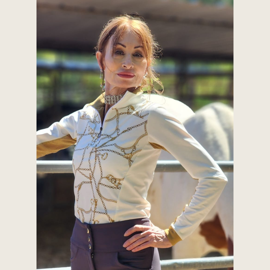Dressage Queen Dream - White Print Riding Shirt