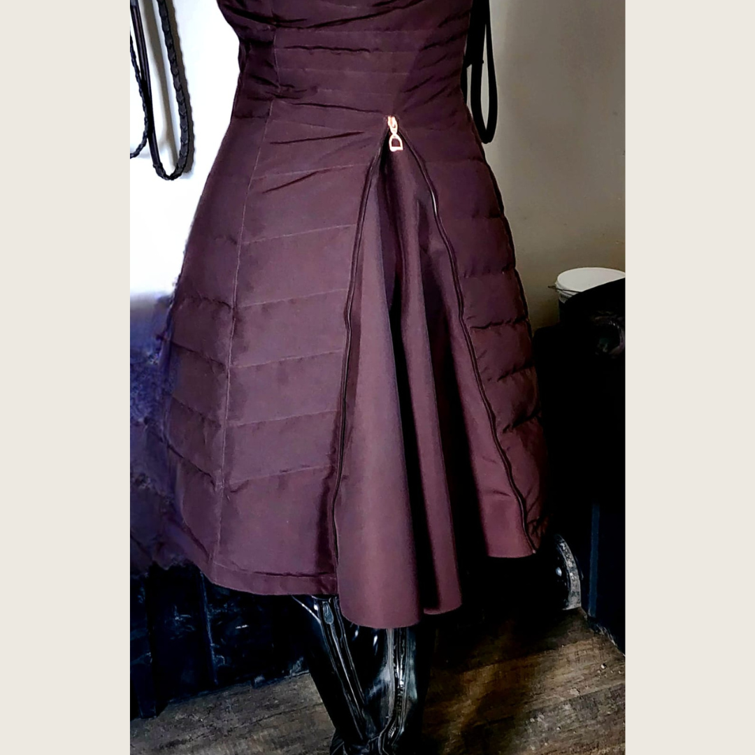 Dressage Queen Dream - Chocolate Brown Duck Down Riding Coat with Velvet Collar