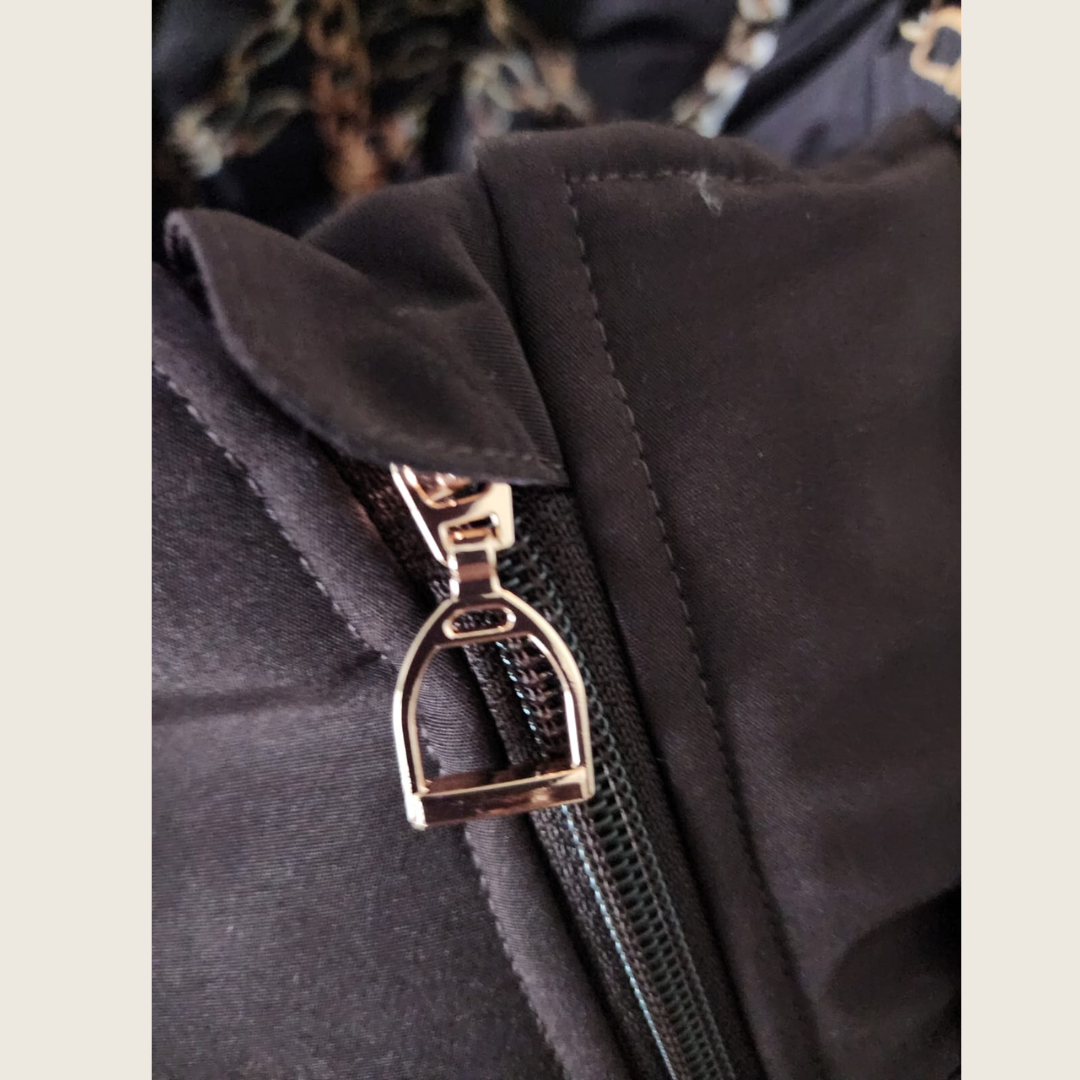 Dressage Queen Dream - Chocolate Brown Duck Down Riding Coat with Velvet Collar
