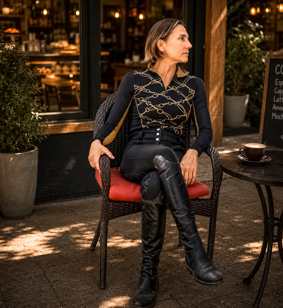 Dressage Queen Dream - Black Print Riding Shirt