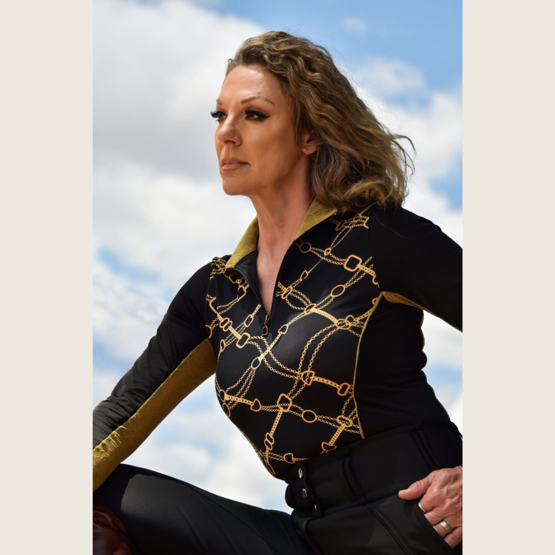 Dressage Queen Dream - Black Print Riding Shirt
