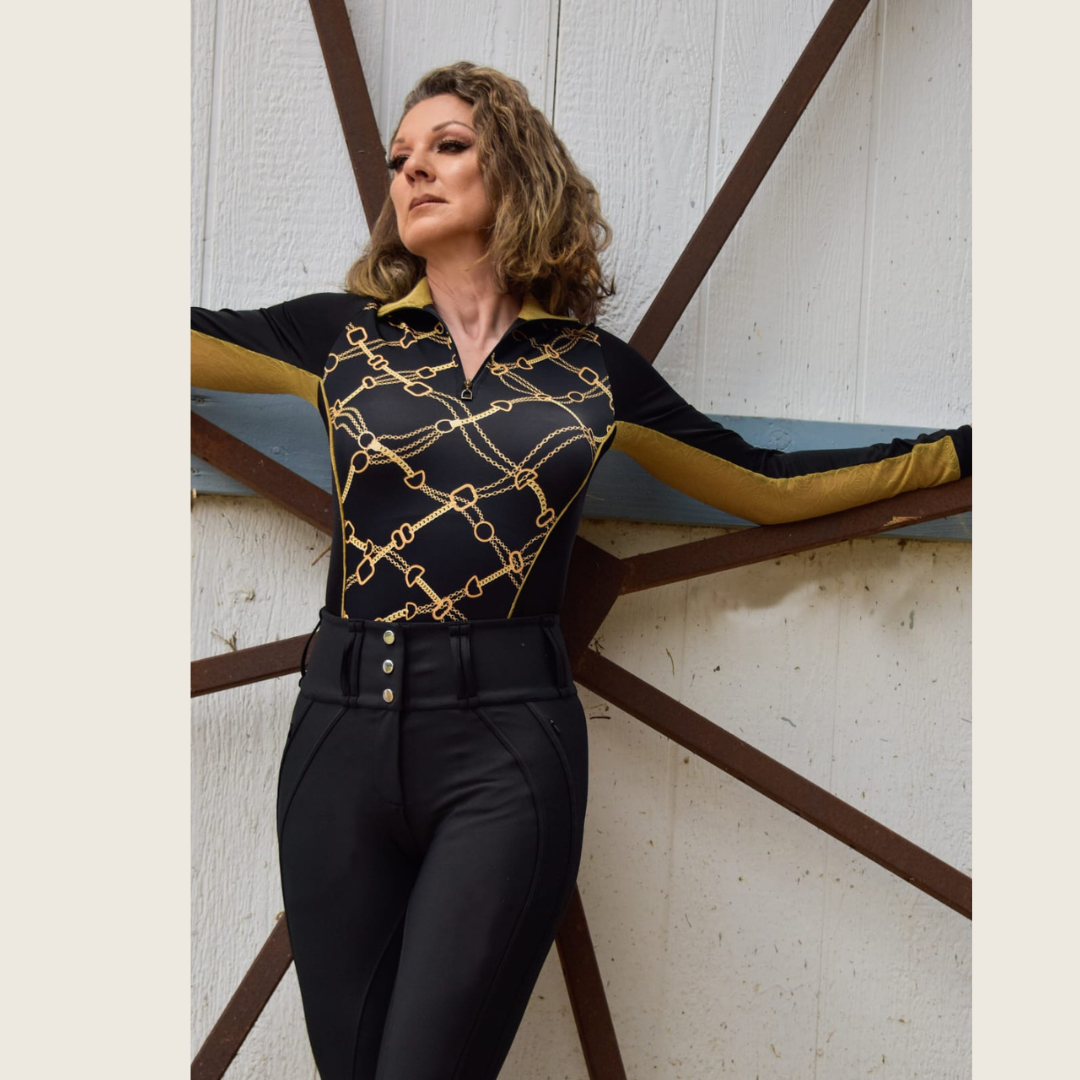 Dressage Queen Dream - Black Print Riding Shirt