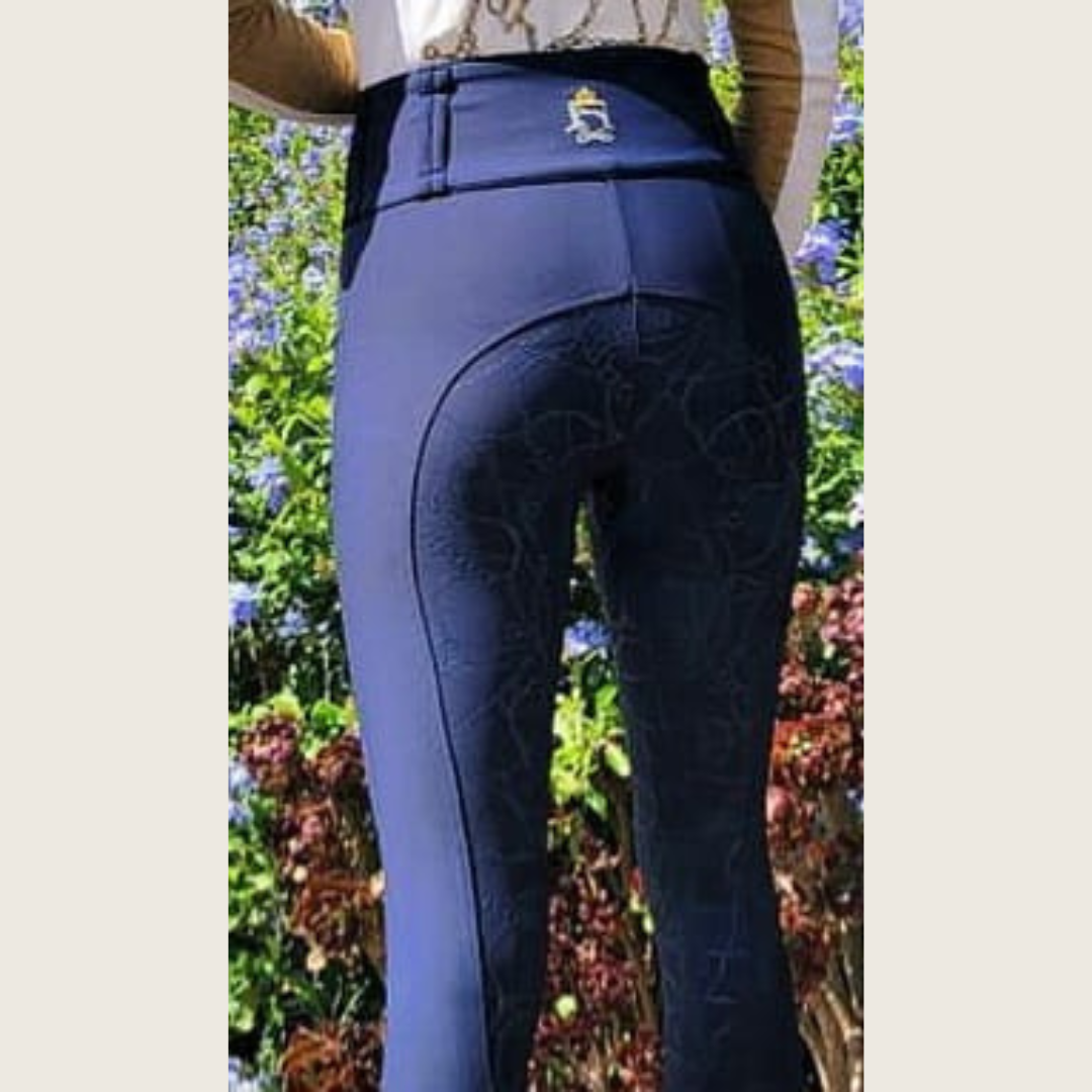 Dressage Queen Dream - Navy Silicone Grip Breeches with Belt Loops