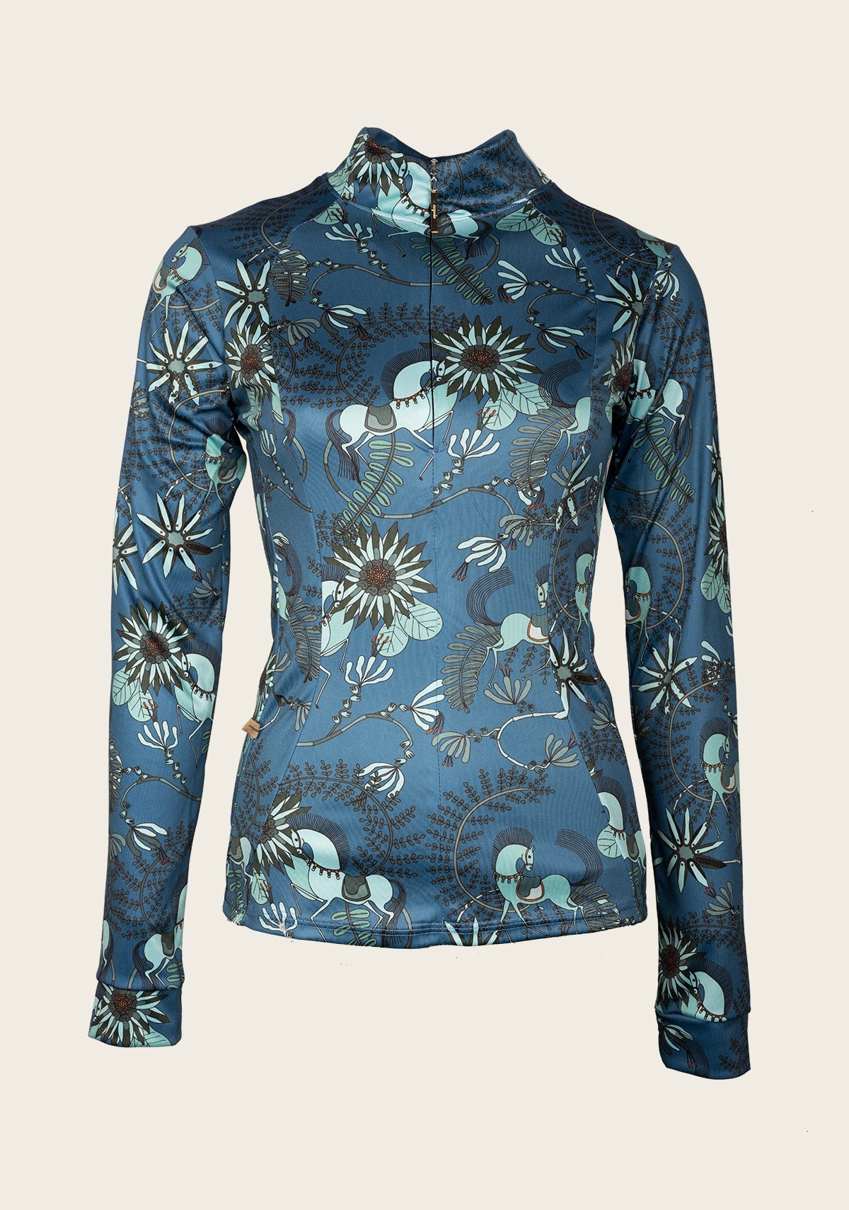 Espoir - Mint Magic on Harbor Blue Quarter Zip Sun Shirt