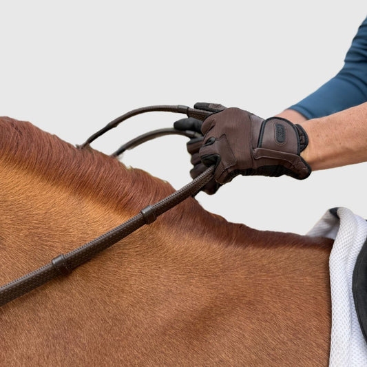 Correct Connect - Super Grip Reins - Heavy Rubber Rein for Ultimate Grip  Hand Stops 5" (13cm) Apart
