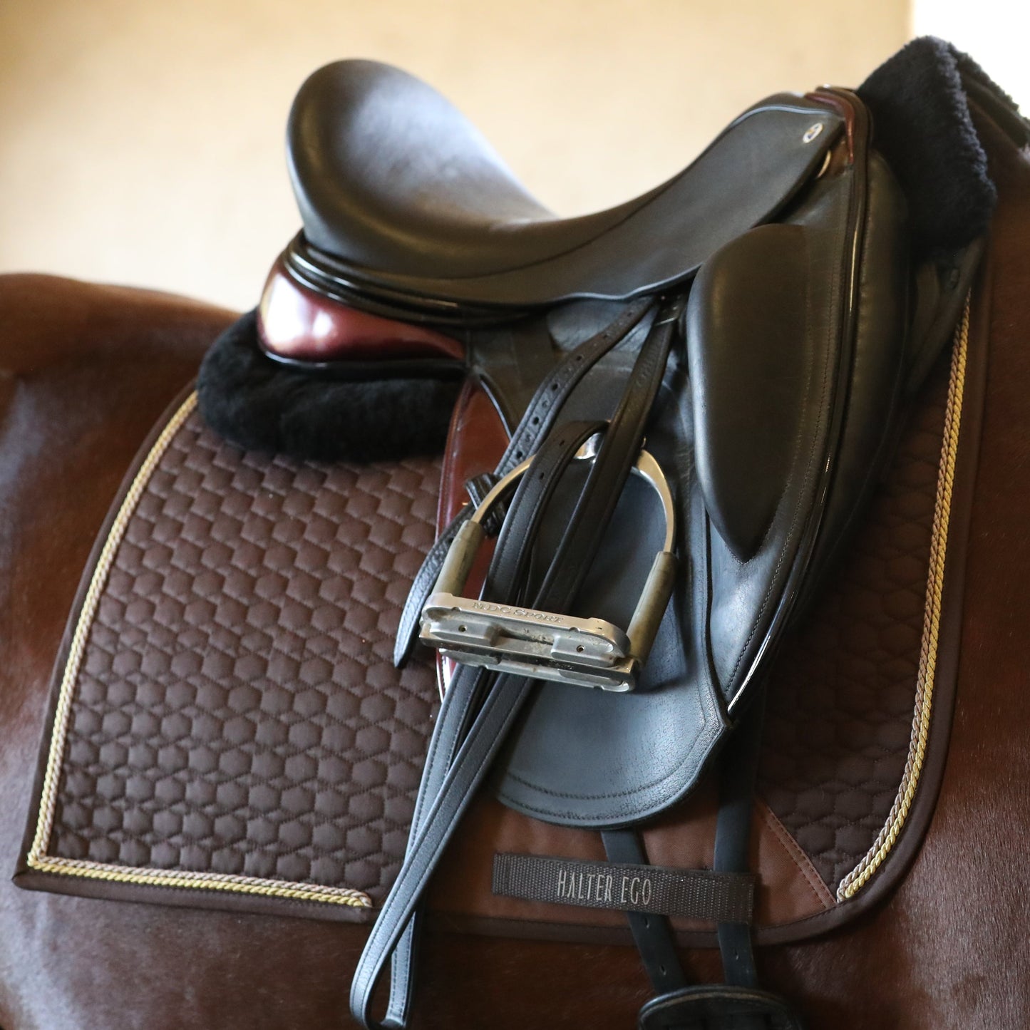 Halter Ego - European Cotton Dressage Saddle Pad - Chocolate