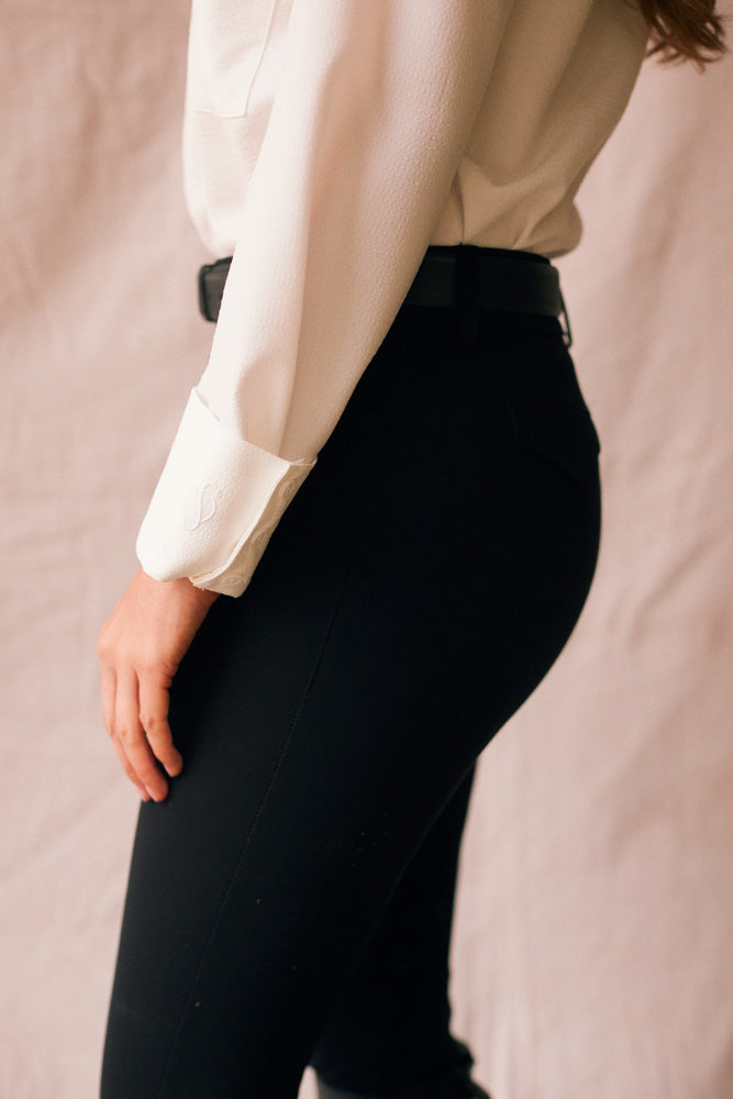 Solid Citizen Equestrian | Jessica | Seersucker Equestrian Button-Down Shirt | Ivory