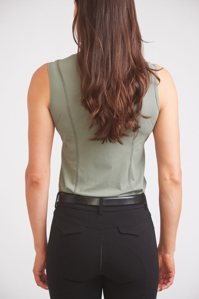 Solid Citizen Equestrian | Cameron | Sleeveless Zip Riding Top | Thyme