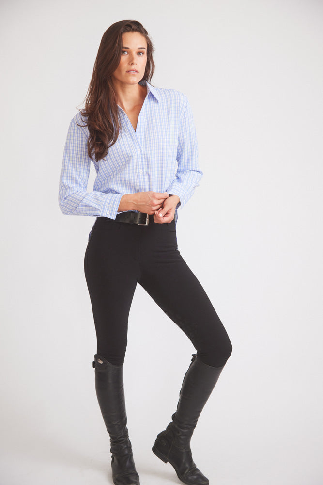 Solid Citizen Equestrian | Kaley | Seersucker Plaid Button Down | Cornflower Blue