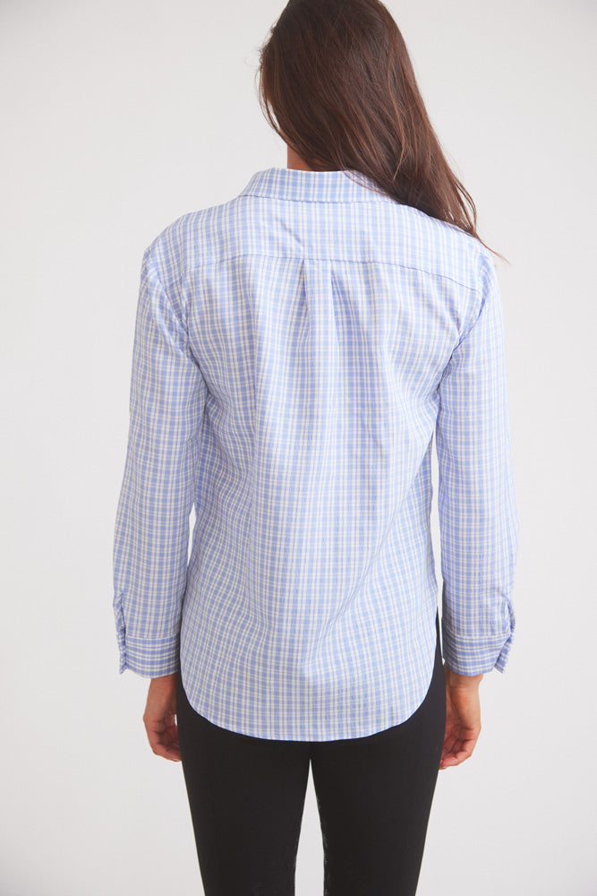 Solid Citizen Equestrian | Kaley | Seersucker Plaid Button Down | Cornflower Blue