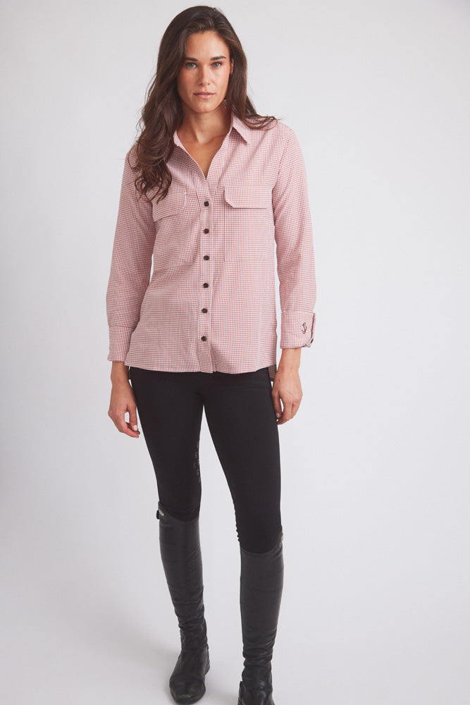 Solid Citizen Equestrian | Jessica II | Gingham Equestrian Button-Down Shirt | Cinnamon