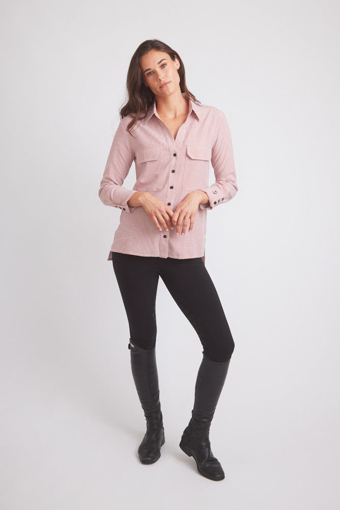 Solid Citizen Equestrian | Jessica II | Gingham Equestrian Button-Down Shirt | Cinnamon