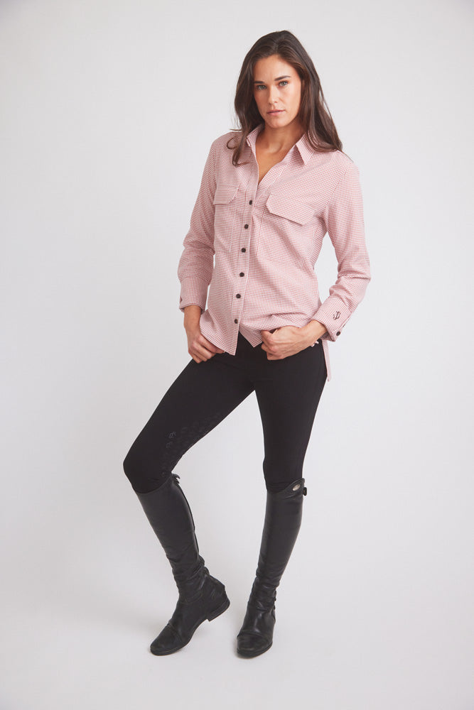 Solid Citizen Equestrian | Jessica II | Gingham Equestrian Button-Down Shirt | Cinnamon
