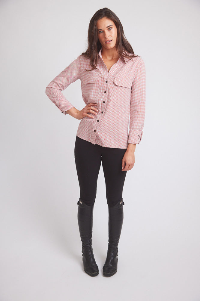 Solid Citizen Equestrian | Jessica II | Gingham Equestrian Button-Down Shirt | Cinnamon