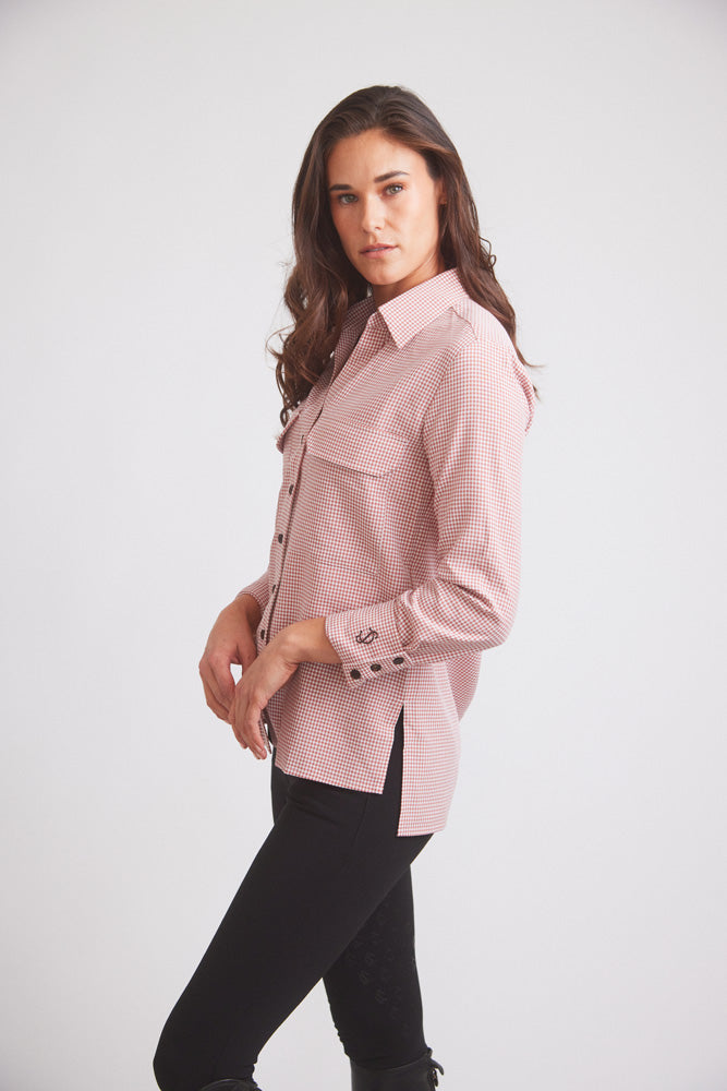 Solid Citizen Equestrian | Jessica II | Gingham Equestrian Button-Down Shirt | Cinnamon