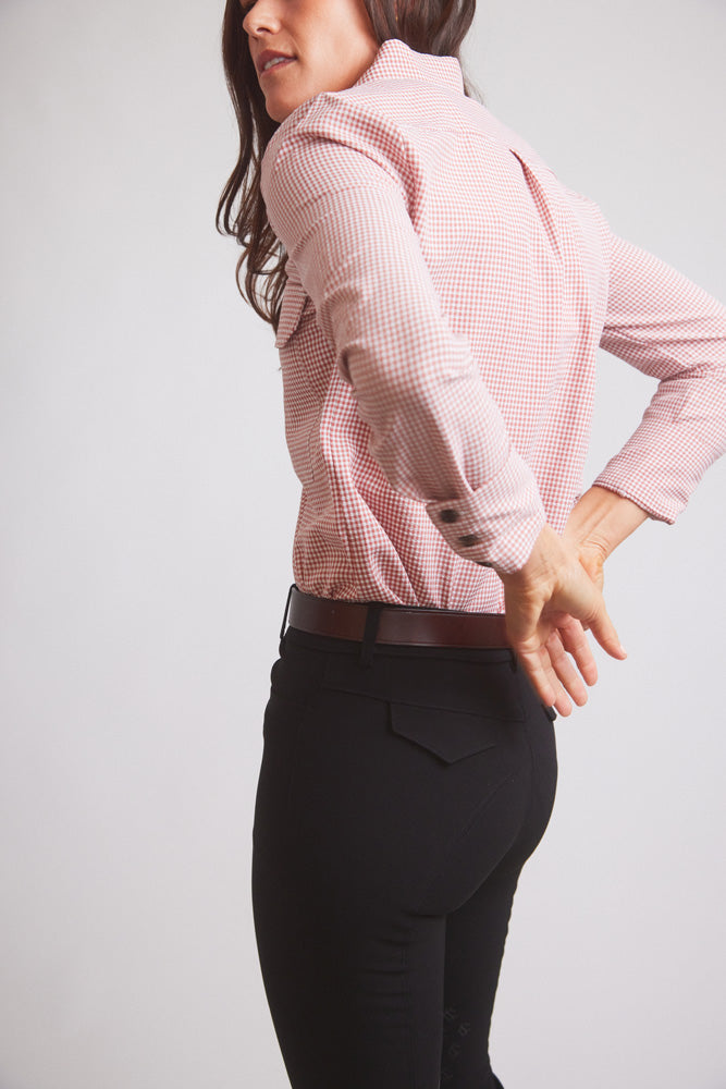 Solid Citizen Equestrian | Jessica II | Gingham Equestrian Button-Down Shirt | Cinnamon