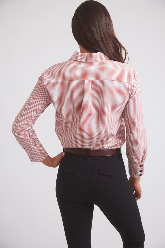 Solid Citizen Equestrian | Jessica II | Gingham Equestrian Button-Down Shirt | Cinnamon
