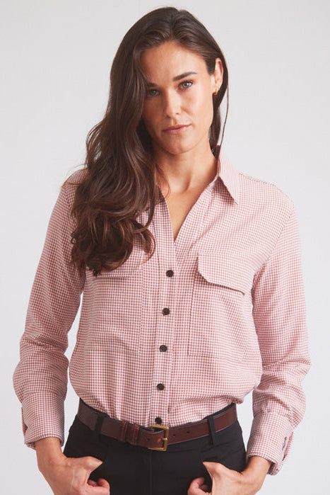 Solid Citizen Equestrian | Jessica II | Gingham Equestrian Button-Down Shirt | Cinnamon
