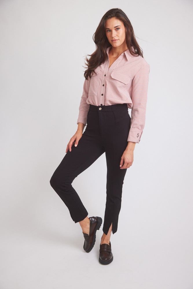 Solid Citizen Equestrian | Jessica II | Gingham Equestrian Button-Down Shirt | Cinnamon