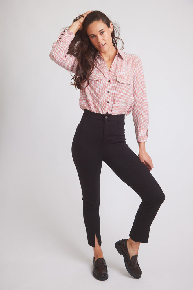 Solid Citizen Equestrian | Jessica II | Gingham Equestrian Button-Down Shirt | Cinnamon