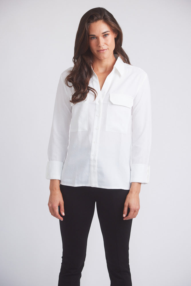 Solid Citizen Equestrian | Jessica | Seersucker Equestrian Button-Down Shirt | Ivory